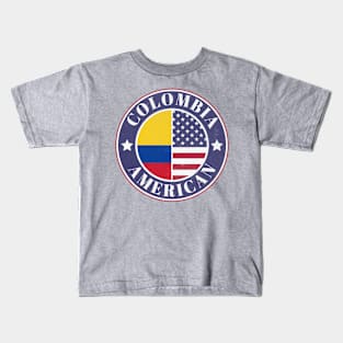 Proud Colombian-American Badge - Colombia Flag Kids T-Shirt